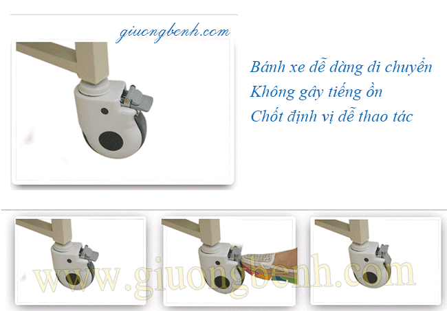 bánh xe của GIƯỜNG Y TẾ ĐIỆN 2 CHỨC NĂNG NIKITA NKT-CS19M