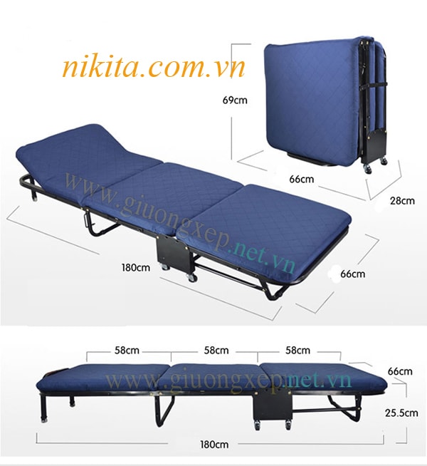 giường xếp văn phòng 3 khúc gb65